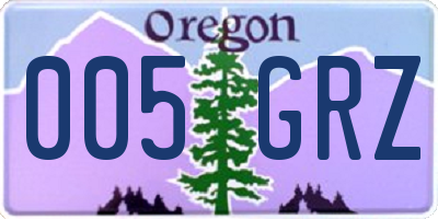 OR license plate 005GRZ