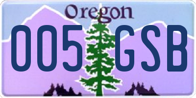 OR license plate 005GSB