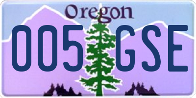 OR license plate 005GSE