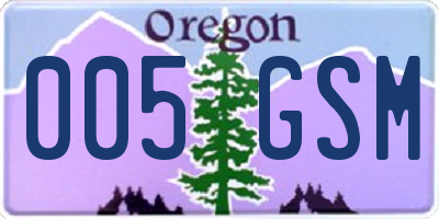 OR license plate 005GSM