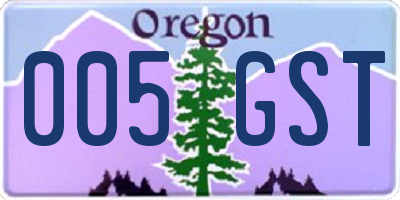 OR license plate 005GST