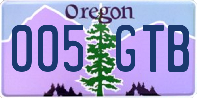 OR license plate 005GTB
