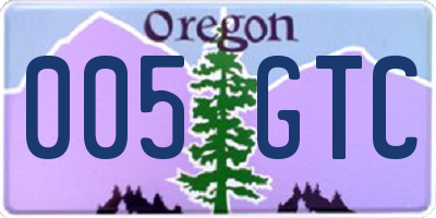 OR license plate 005GTC