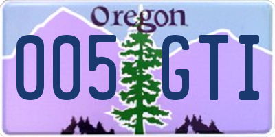 OR license plate 005GTI