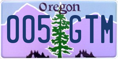 OR license plate 005GTM