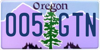 OR license plate 005GTN