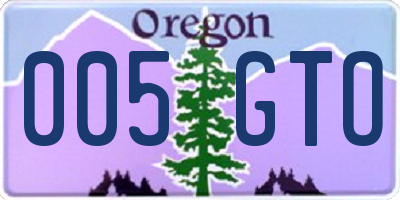 OR license plate 005GTO