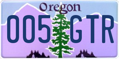 OR license plate 005GTR