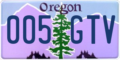 OR license plate 005GTV