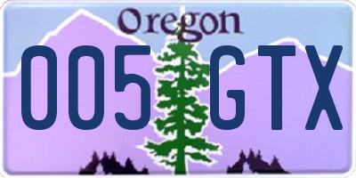 OR license plate 005GTX