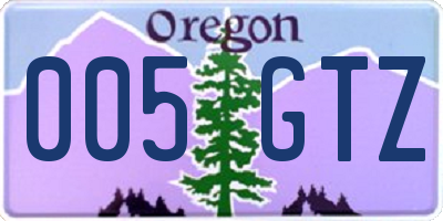 OR license plate 005GTZ