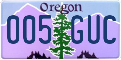 OR license plate 005GUC