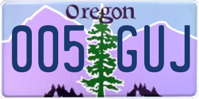 OR license plate 005GUJ
