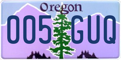 OR license plate 005GUQ