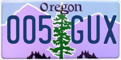 OR license plate 005GUX
