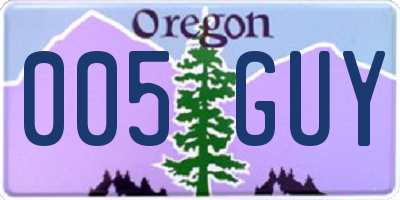 OR license plate 005GUY