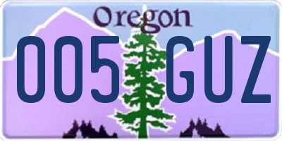 OR license plate 005GUZ