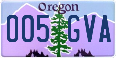 OR license plate 005GVA