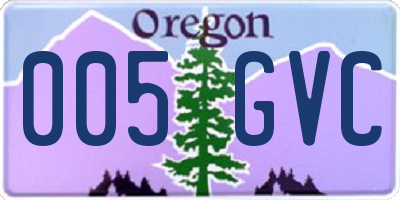 OR license plate 005GVC