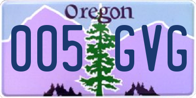 OR license plate 005GVG