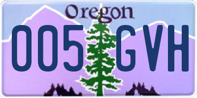 OR license plate 005GVH