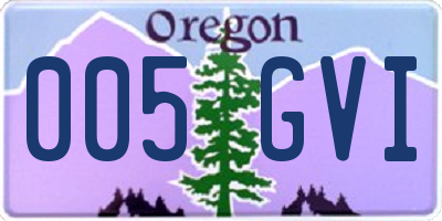 OR license plate 005GVI
