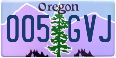 OR license plate 005GVJ