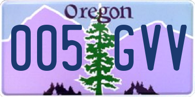 OR license plate 005GVV