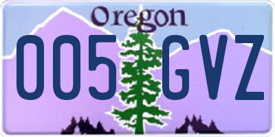 OR license plate 005GVZ