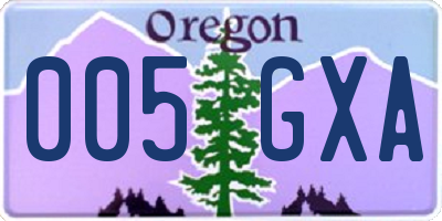 OR license plate 005GXA