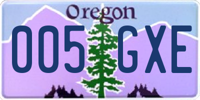 OR license plate 005GXE