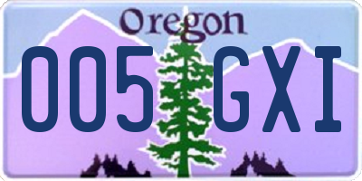OR license plate 005GXI