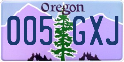 OR license plate 005GXJ