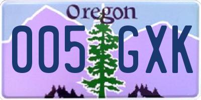 OR license plate 005GXK
