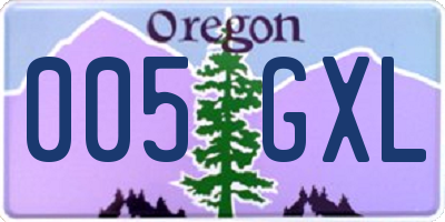 OR license plate 005GXL