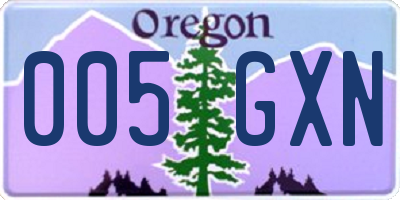OR license plate 005GXN