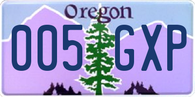 OR license plate 005GXP