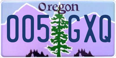 OR license plate 005GXQ