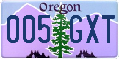 OR license plate 005GXT