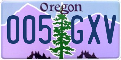 OR license plate 005GXV
