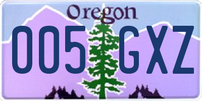 OR license plate 005GXZ