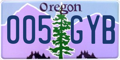 OR license plate 005GYB