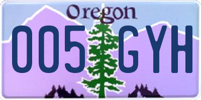 OR license plate 005GYH
