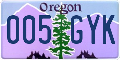 OR license plate 005GYK