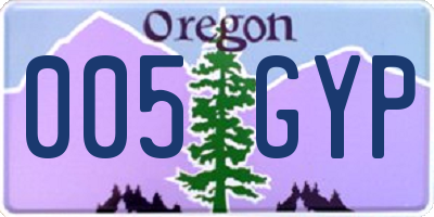 OR license plate 005GYP
