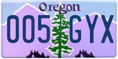 OR license plate 005GYX