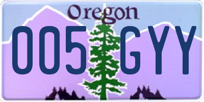 OR license plate 005GYY
