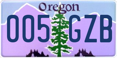 OR license plate 005GZB