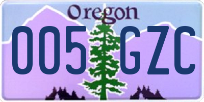 OR license plate 005GZC