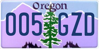 OR license plate 005GZD